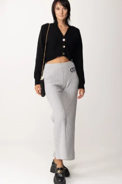 Pinko Cardigan Corto con Bottoni GioielloNERO LIMOUSINE