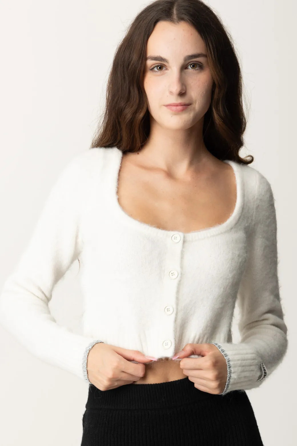 Pinko Cardigan CropBIANCO MERINGA