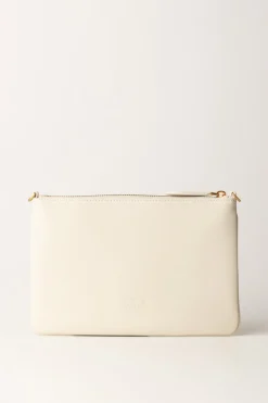 Pinko Flat Love Bag SimplyBIANCO SETA-ANTIQUE GOLD