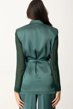 Pinko Giacca con Cinturino e Maniche VelateVERDE BOTTIGLIA SCURO