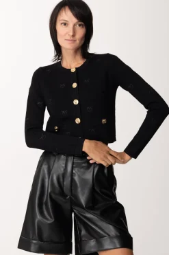 Pinko Giacca con Motivo Love BirdsNERO LIMOUSINE