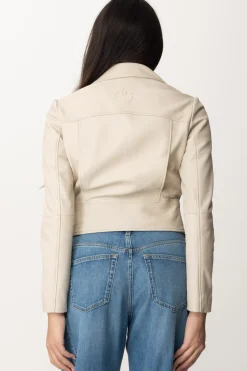 Pinko Giacca Corta Biker con AlamariBEIGE-FARINA AVENA