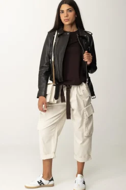 Pinko Giacca Costa Rica In PelleMARRONE OLTRE BUIO