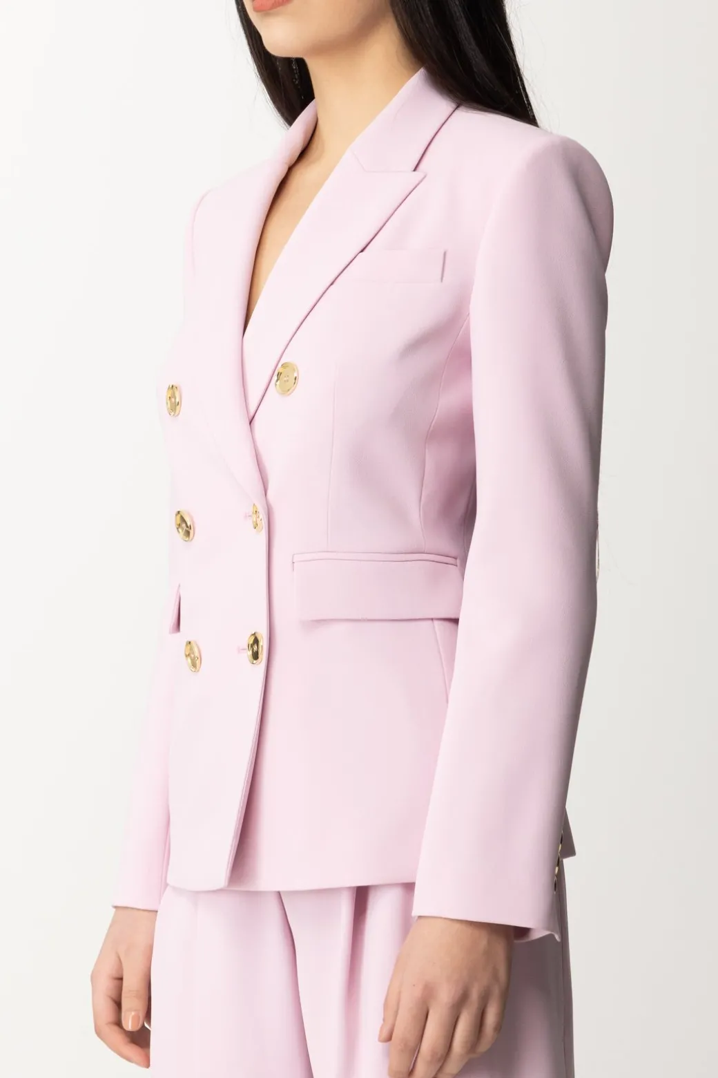 Pinko Giacca Doppiopetto con Tasche a PattaFUMO ORCHIDEA