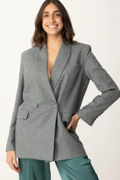 Pinko Giacca Doppiopetto Over con StrassGRIGIO - EBANO