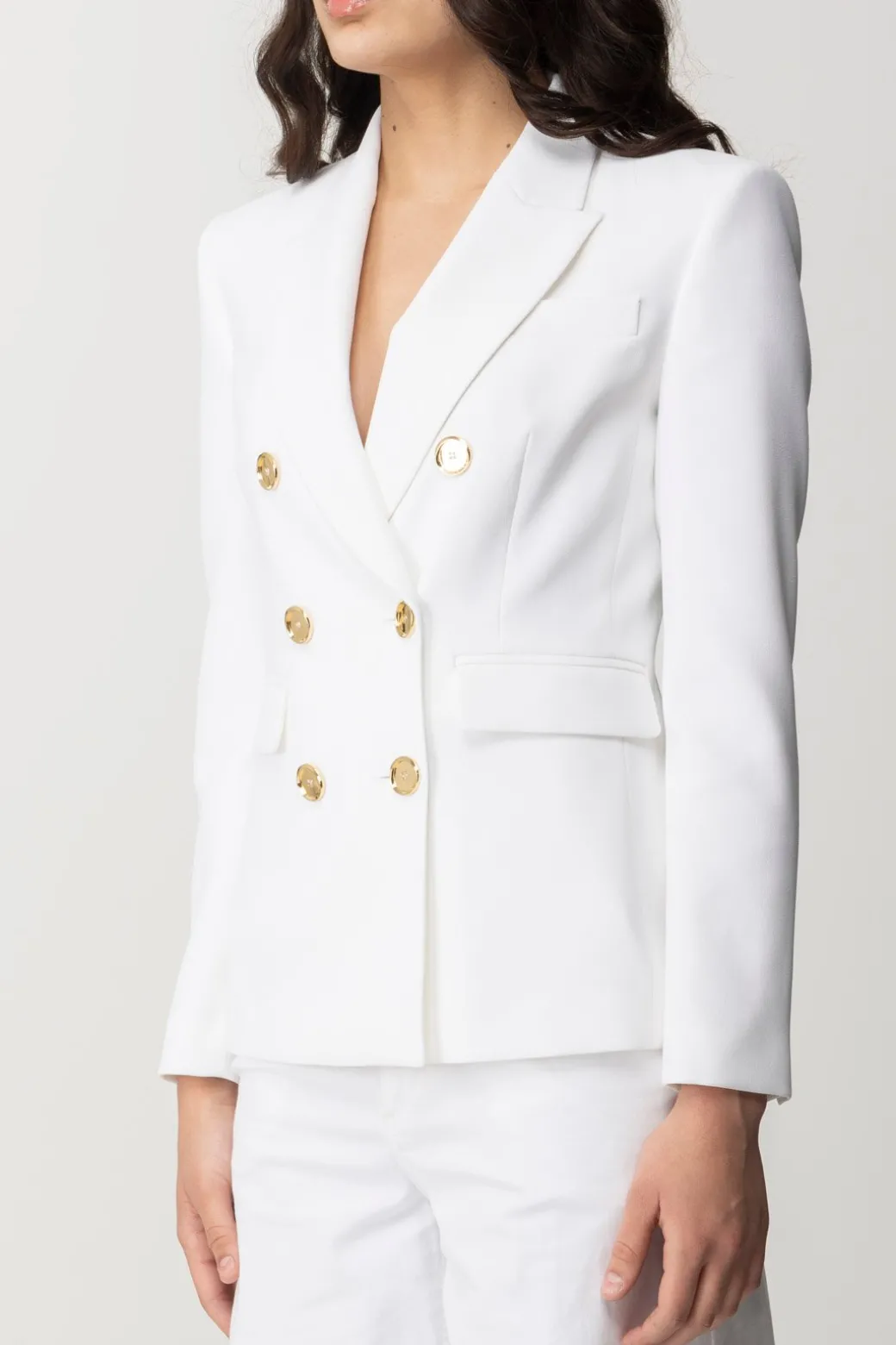 Pinko Giacca Doppiopetto con Tasche a PattaWHITE