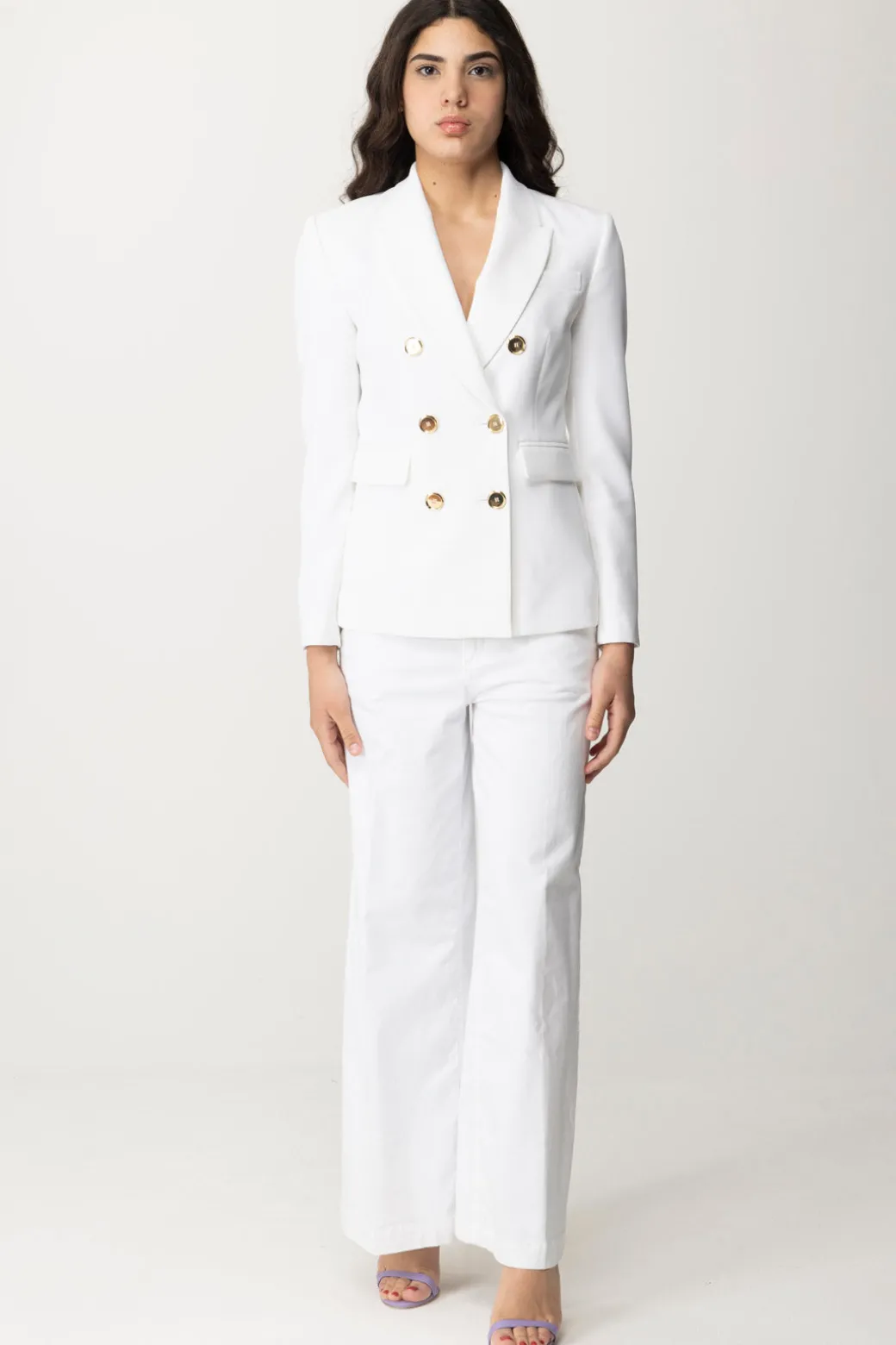 Pinko Giacca Doppiopetto con Tasche a PattaWHITE