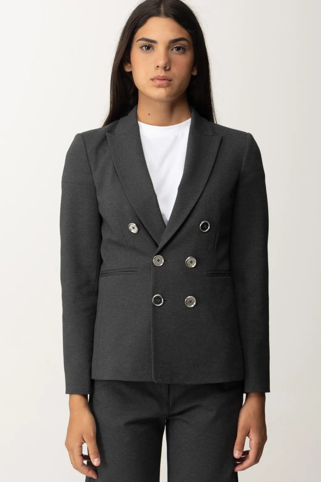 Pinko Giacca Doppiopetto con Bottoni GioielloGRIGIO - CORVO