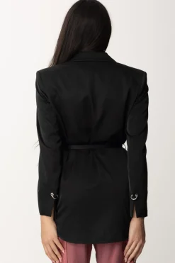 Pinko Giacca Satin con CinturaNERO LIMOUSINE
