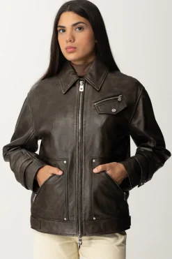 Pinko Giubbino In Pelle OverNERO CAVIALE