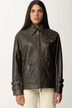 Pinko Giubbino In Pelle OverNERO CAVIALE