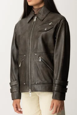 Pinko Giubbino In Pelle OverNERO CAVIALE