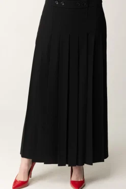 Pinko Gonna Lunga Plissettata con BottoniNERO LIMOUSINE