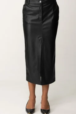 Pinko Gonna Midi In EcopelleNERO LIMOUSINE