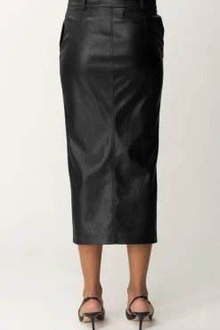 Pinko Gonna Midi In EcopelleNERO LIMOUSINE