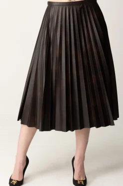 Pinko Gonna Plissettata In SimilpelleMARRONE/CUOIO