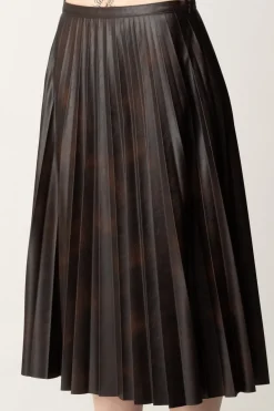 Pinko Gonna Plissettata In SimilpelleMARRONE/CUOIO