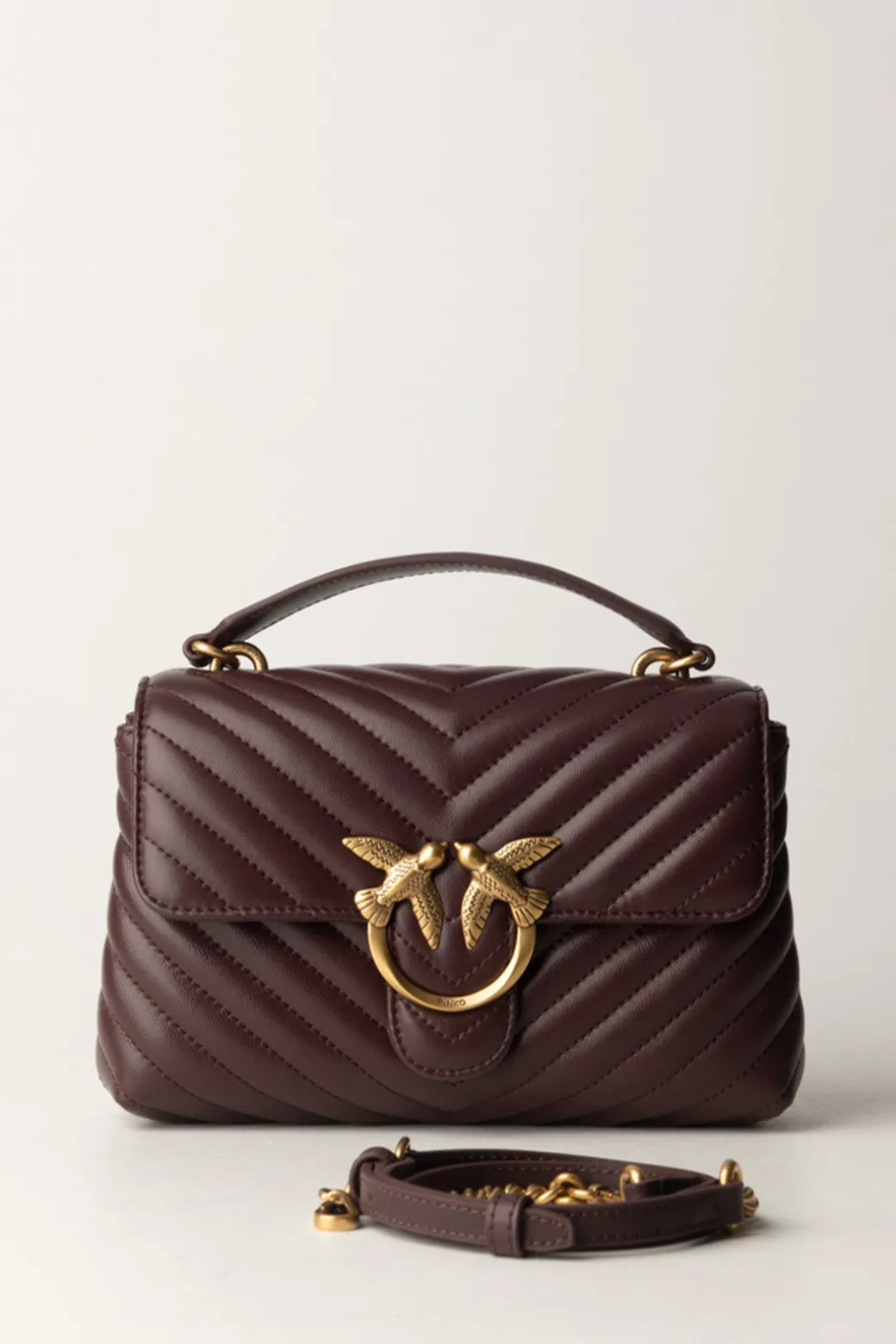 Pinko Love Lady Mini Puff ClassicMARRONE CIOCCOLATO-ANTIQUE GOL