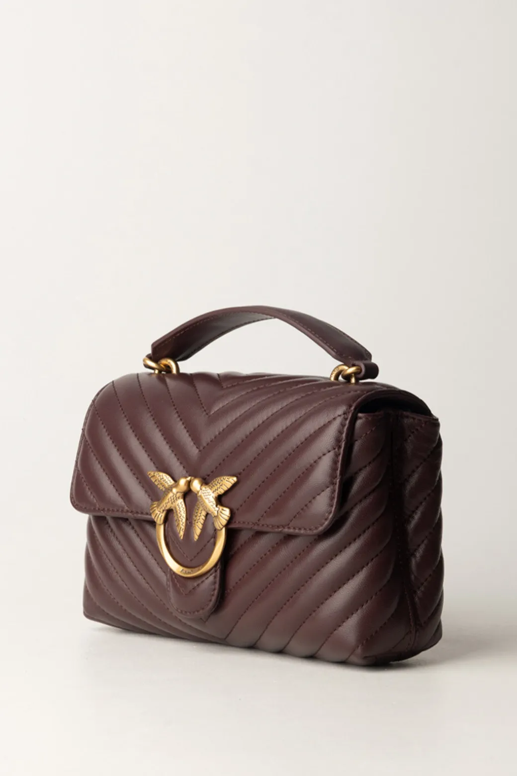 Pinko Love Lady Mini Puff ClassicMARRONE CIOCCOLATO-ANTIQUE GOL