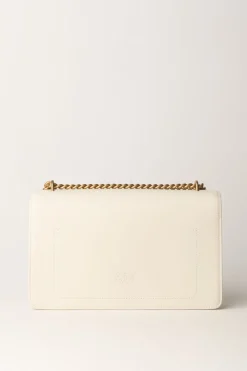 Pinko Love One Classic BagBIANCO SETA-ANTIQUE GOLD
