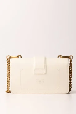 Pinko Love One Mini Bag con BorchieBIANCO SETA-ANTIQUE GOLD