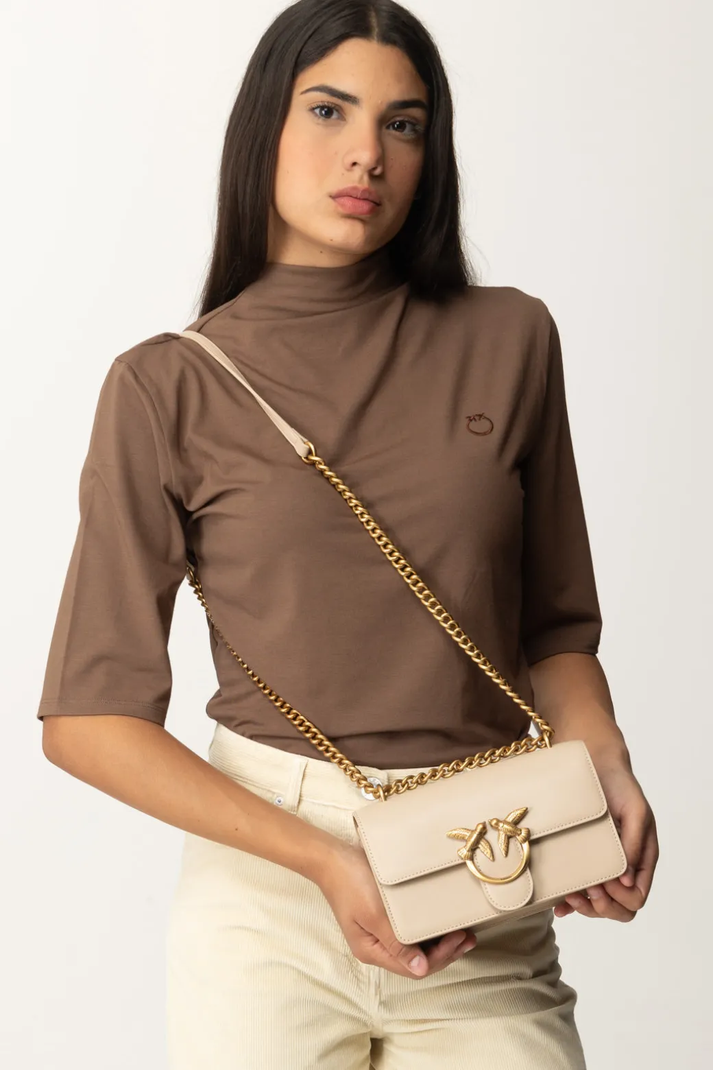 Pinko Love One Mini BagBEIGE-GRIGIO FUMO-ANTIQUE GOLD