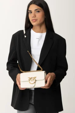 Pinko Love One Mini BagBIANCO SETA-ANTIQUE GOLD