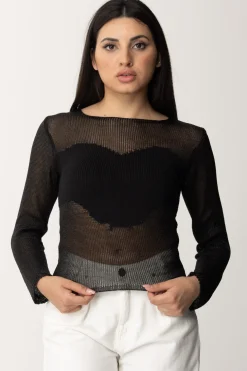 Pinko Maglia a Rete Effetto NudeNERO LIMOUSINE
