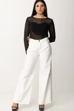 Pinko Maglia a Rete Effetto NudeNERO LIMOUSINE