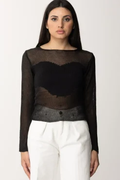 Pinko Maglia a Rete Effetto NudeNERO LIMOUSINE