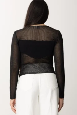 Pinko Maglia a Rete Effetto NudeNERO LIMOUSINE
