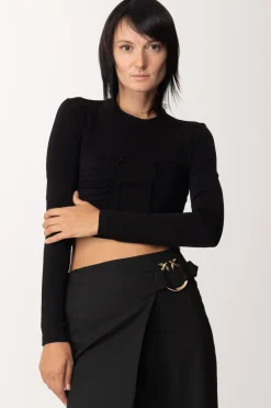 Pinko Maglia con Arricciature FrontaliNERO LIMOUSINE