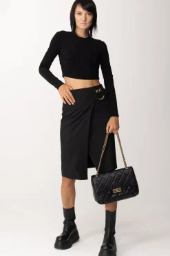 Pinko Maglia con Arricciature FrontaliNERO LIMOUSINE