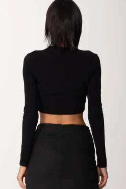 Pinko Maglia con Arricciature FrontaliNERO LIMOUSINE