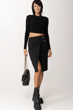 Pinko Maglia con Arricciature FrontaliNERO LIMOUSINE