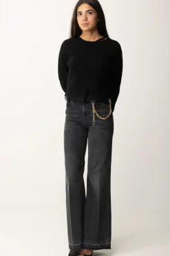 Pinko Maglia con Cut-out e PizzoNERO LIMOUSINE