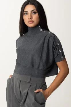 Pinko Maglia Crop con BottonciniGRIGIO - CORVO