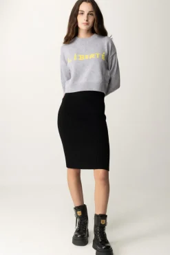 Pinko Maglia Crop In Lana LibertéGRIGIO CHIARO/GIALLO