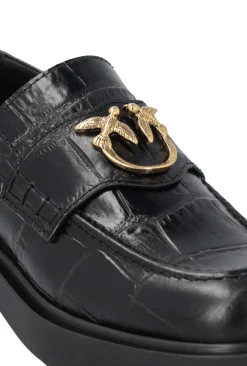 Pinko Mocassini Effetto Coccodrillo con LogoBLACK