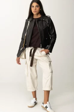 Pinko Pantaloni Cargo OverBIANCO LATTE