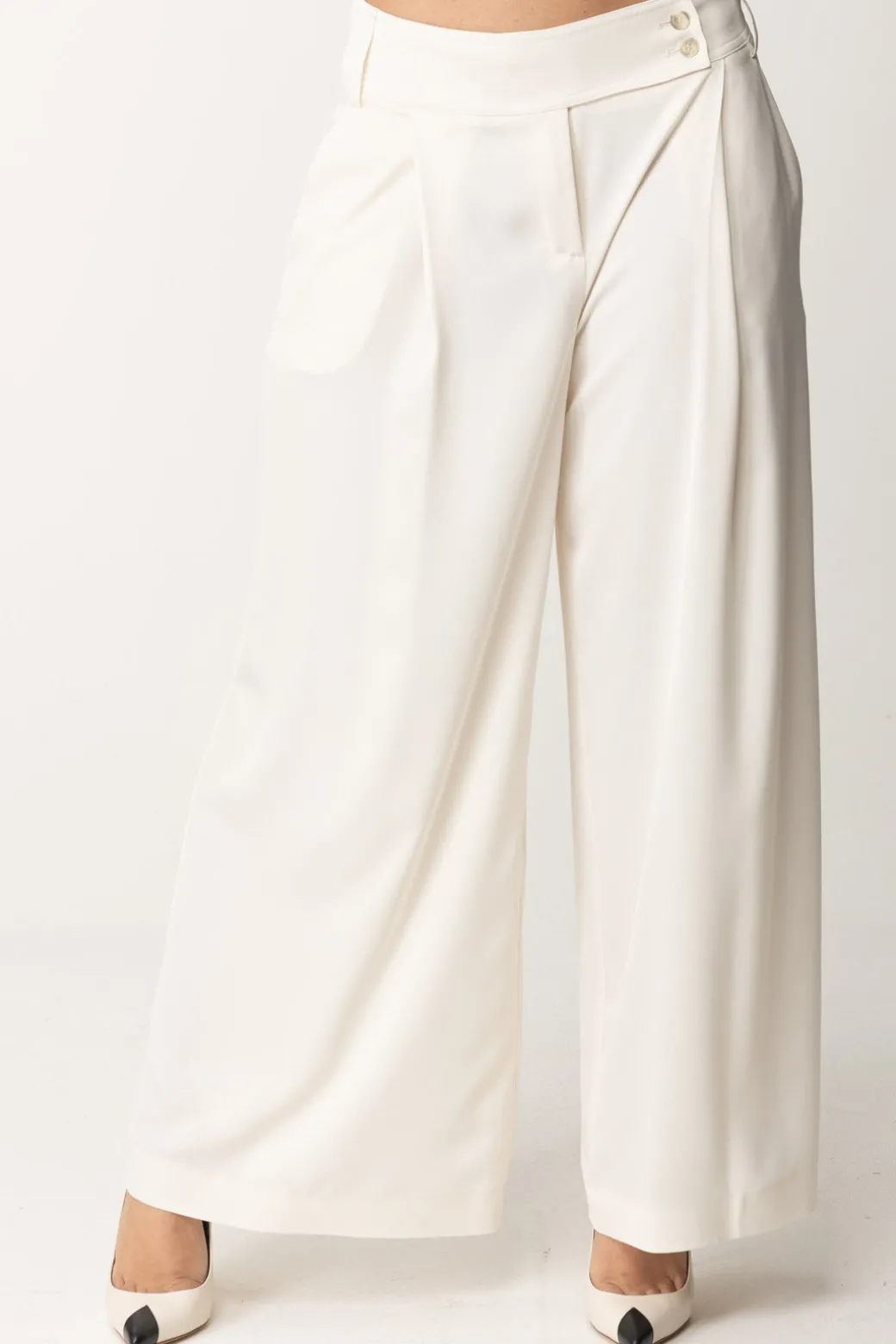 Pinko Pantaloni In Satin Effetto OpacoROSA FUMO BIANCO