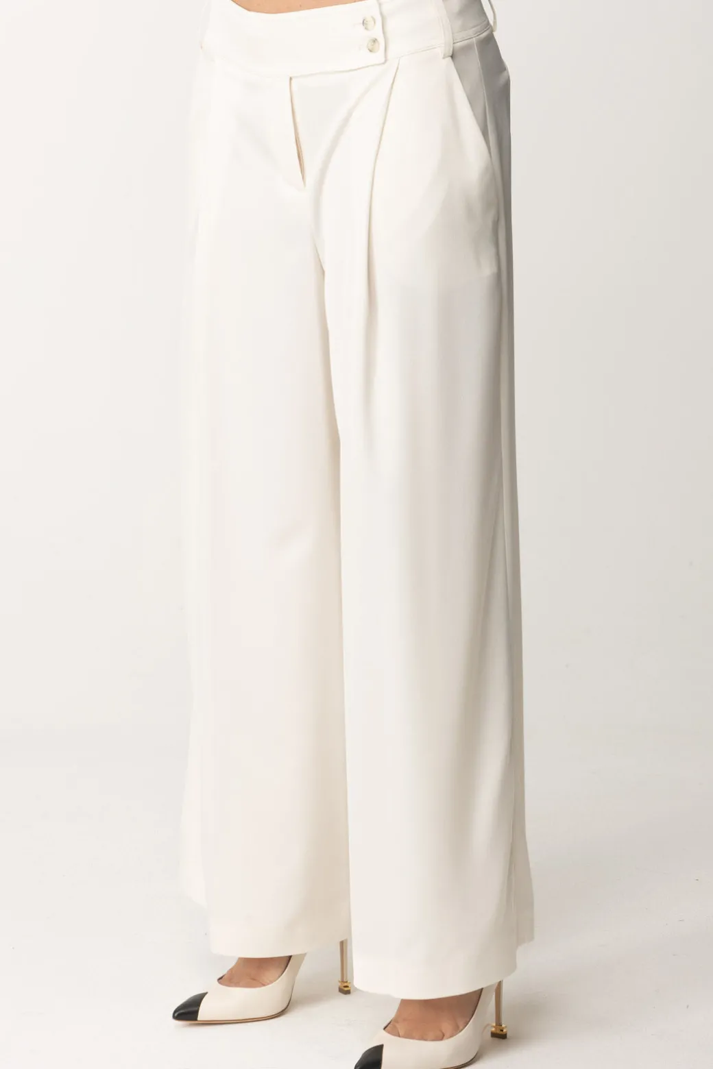 Pinko Pantaloni In Satin Effetto OpacoROSA FUMO BIANCO