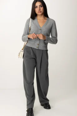 Pinko Pantaloni Wide Leg con PincesGRIGIO EXCALIBUR