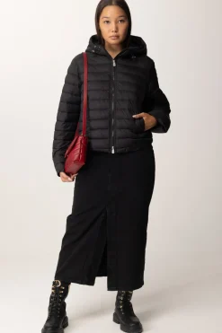 Pinko Piumino Corto con CappuccioNERO LIMOUSINE