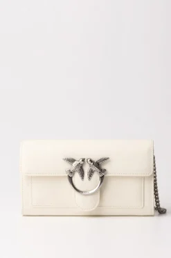 Pinko Pochette Love One WalletBIANCO SETA-OLD SILVER