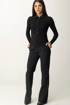 Pinko Polo a Maniche LungheNERO LIMOUSINE