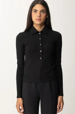 Pinko Polo a Maniche LungheNERO LIMOUSINE