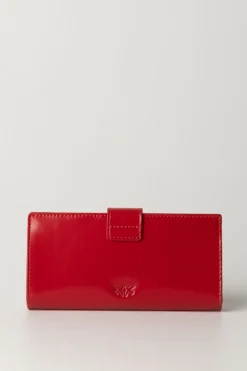Pinko Portafogli In Pelle Liscia con LogoROSSO-BLOCK COLOR