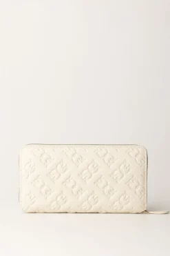 Pinko Portafogli Taylor Zip AroundBIANCO SETA-ANTIQUE GOLD