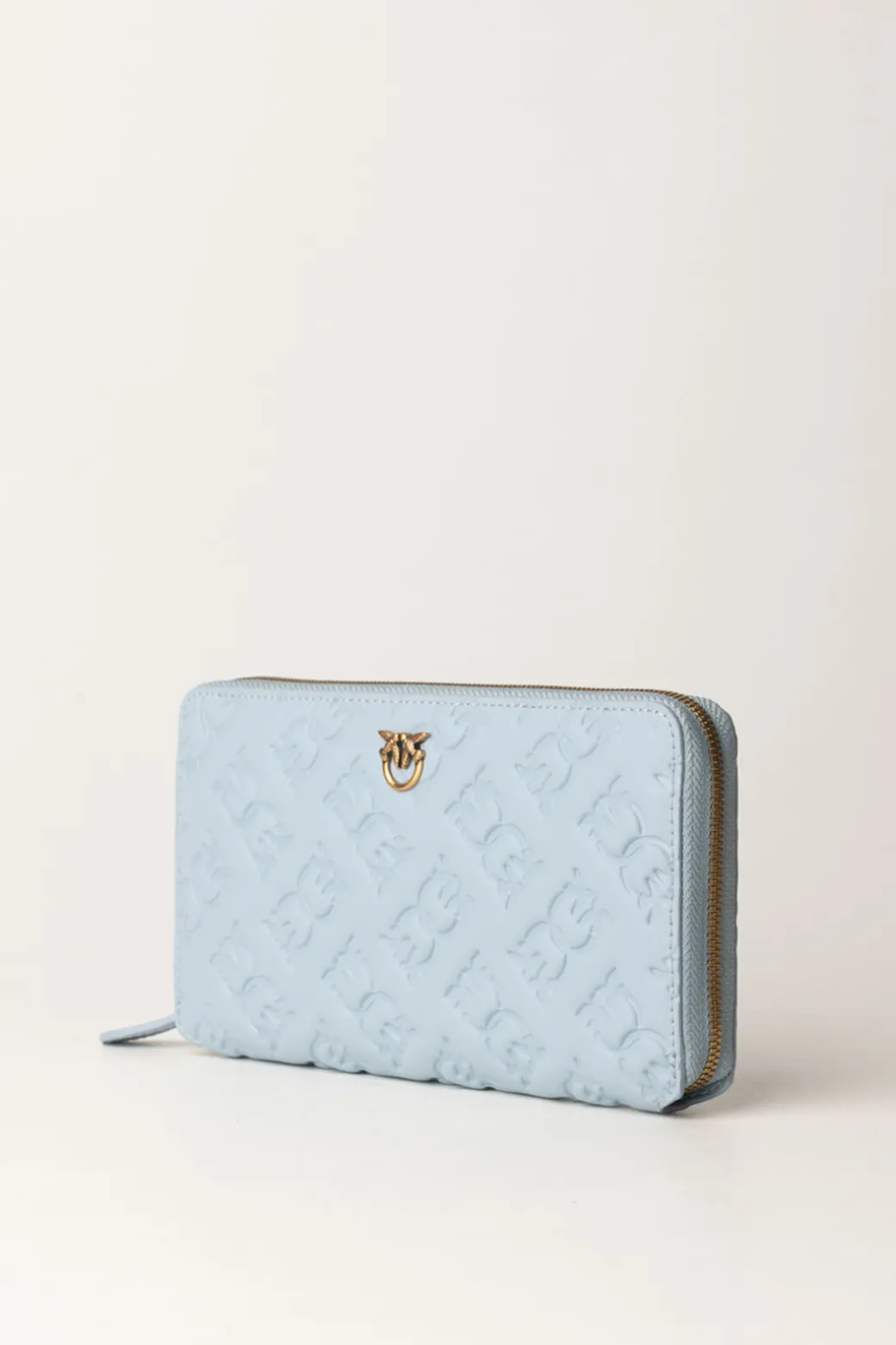 Pinko Portafogli Taylor Zip AroundLIGHT BLUE-ANTIQUE GOLD